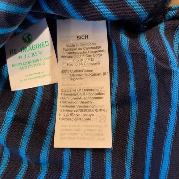 NWT J. Crew Blue Stripe W/ Embroidered "Avec Amour" T-shirt - SIZE S - Picture 7 of 10